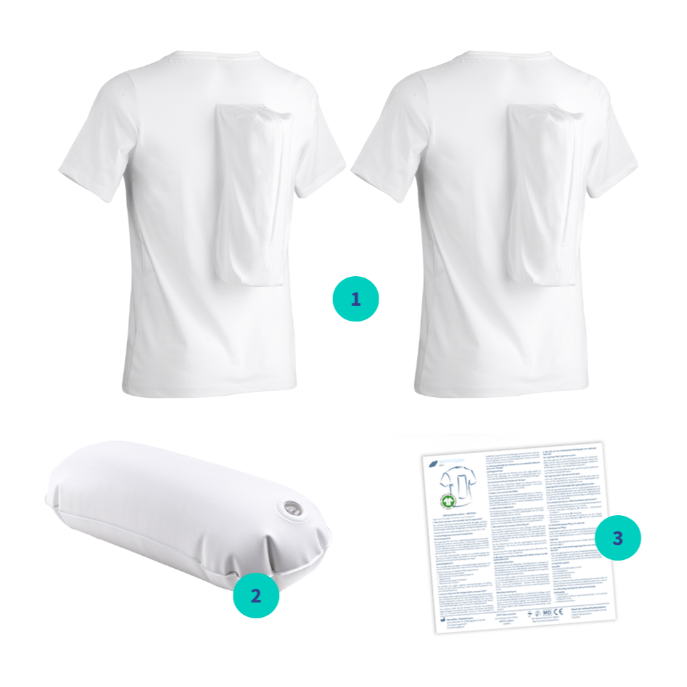Pack Somnipax avec deux tee-shirts et coussin gonflable