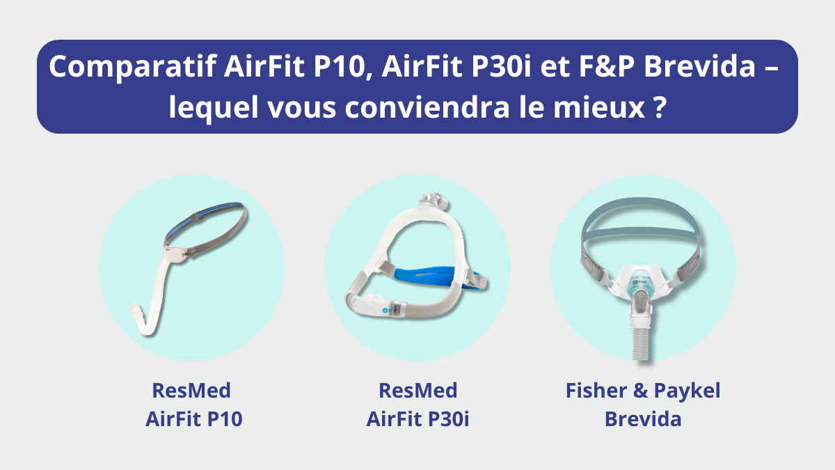 Comparatif ResMed AirFit P10, AirFit P30i et F&P Brevida – lequel parmi ces 3 masques narinaires vous conviendra le mieux ?