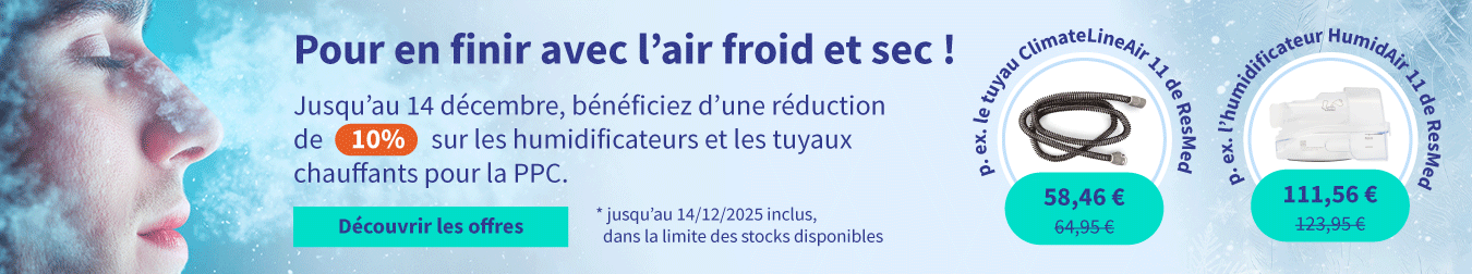 Réduction sur les humidificateurs et les tuyaux chauffants pour la PPC 01