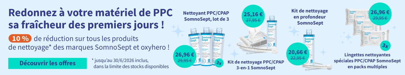 Réduction sur tous les produits de nettoyage des marques SomnoSept et oxyhero 05