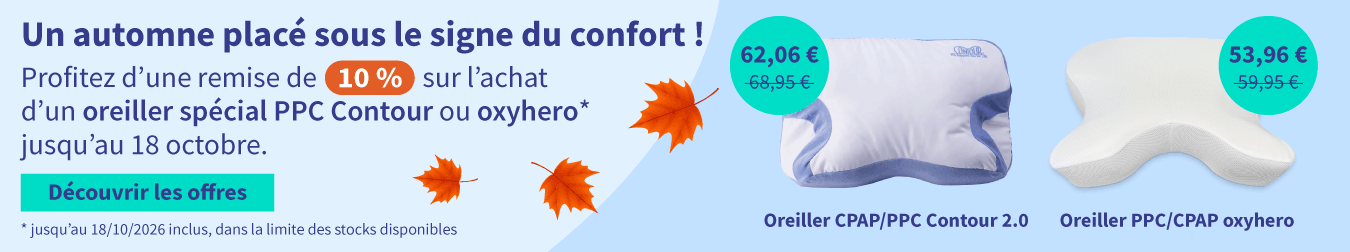 Réduction sur l’achat d’un oreiller spécial PPC Contour ou oxyhero 01